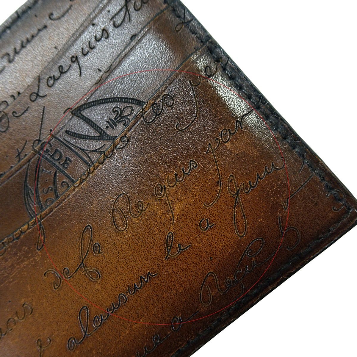 [Pre-loved] Berluti card holder Bamboo 6CC CalligraphyCacao Intenso Venezia calf leather[LIKE NEW][Authentic]
