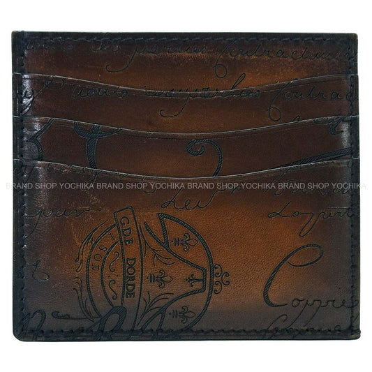 [Pre-loved] Berluti card holder Bamboo 6CC CalligraphyCacao Intenso Venezia calf leather[LIKE NEW][Authentic]