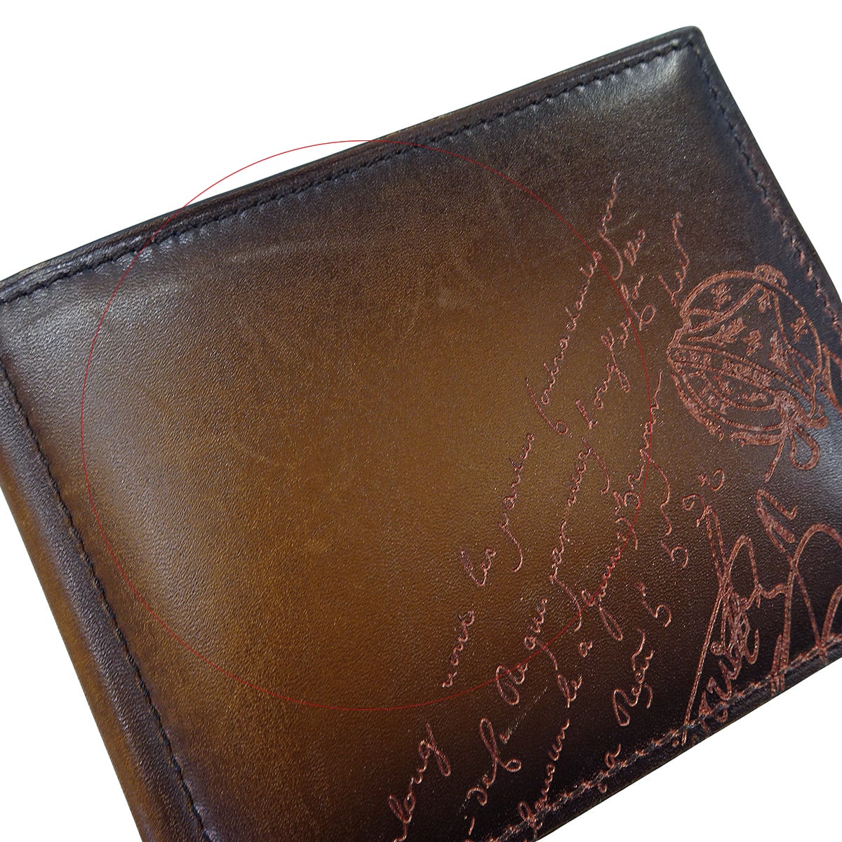 [Pre-loved] Berluti Bi-fold wallet Figure Compact Wallet Calligraphy Money ClipCacao Intenso Venezia calf leather 308102[LIKE NEW][Authentic]
