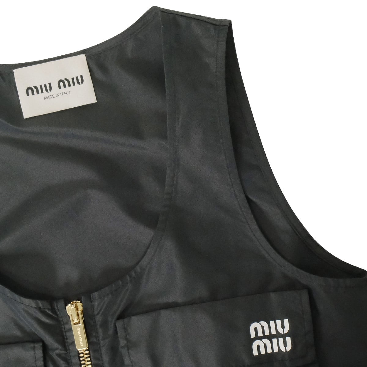 Miu Miu One‐piece dress Mini Dress Technical Fabric Noir (Black) Polyester #38 MF5279[EXCELLENT][Authentic]