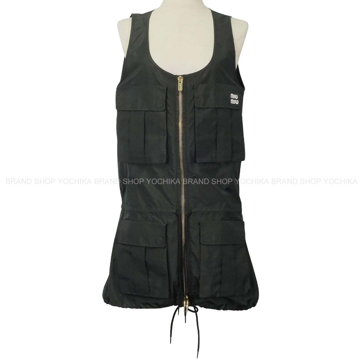 Miu Miu One‐piece dress Mini Dress Technical Fabric Noir (Black) Polyester #38 MF5279[EXCELLENT][Authentic]