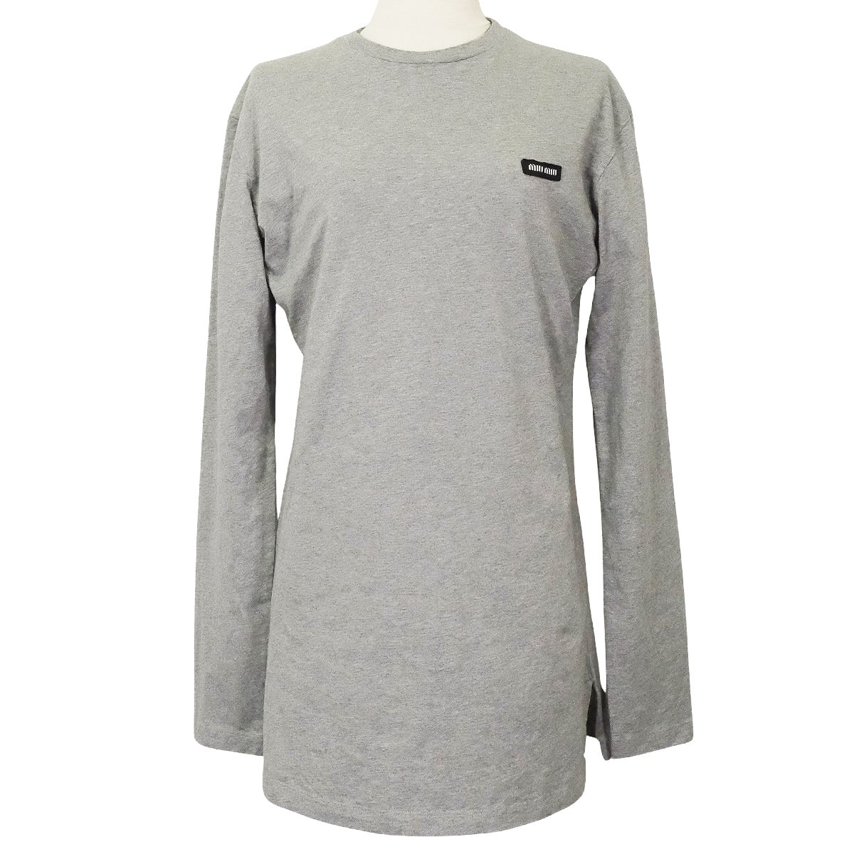 Miu Miu Layered Jersey T-Shirts 3set Noir (Black)/Grey Cotton #S MJE15[EXCELLENT][Authentic]