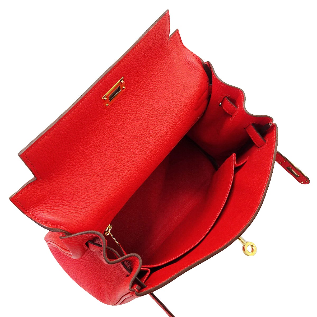 HERMES Shoulder bag Kelly25 Retourne Rouge de Coeur Veau Togo Gold HW Stamp K[BRAND NEW][Authentic]