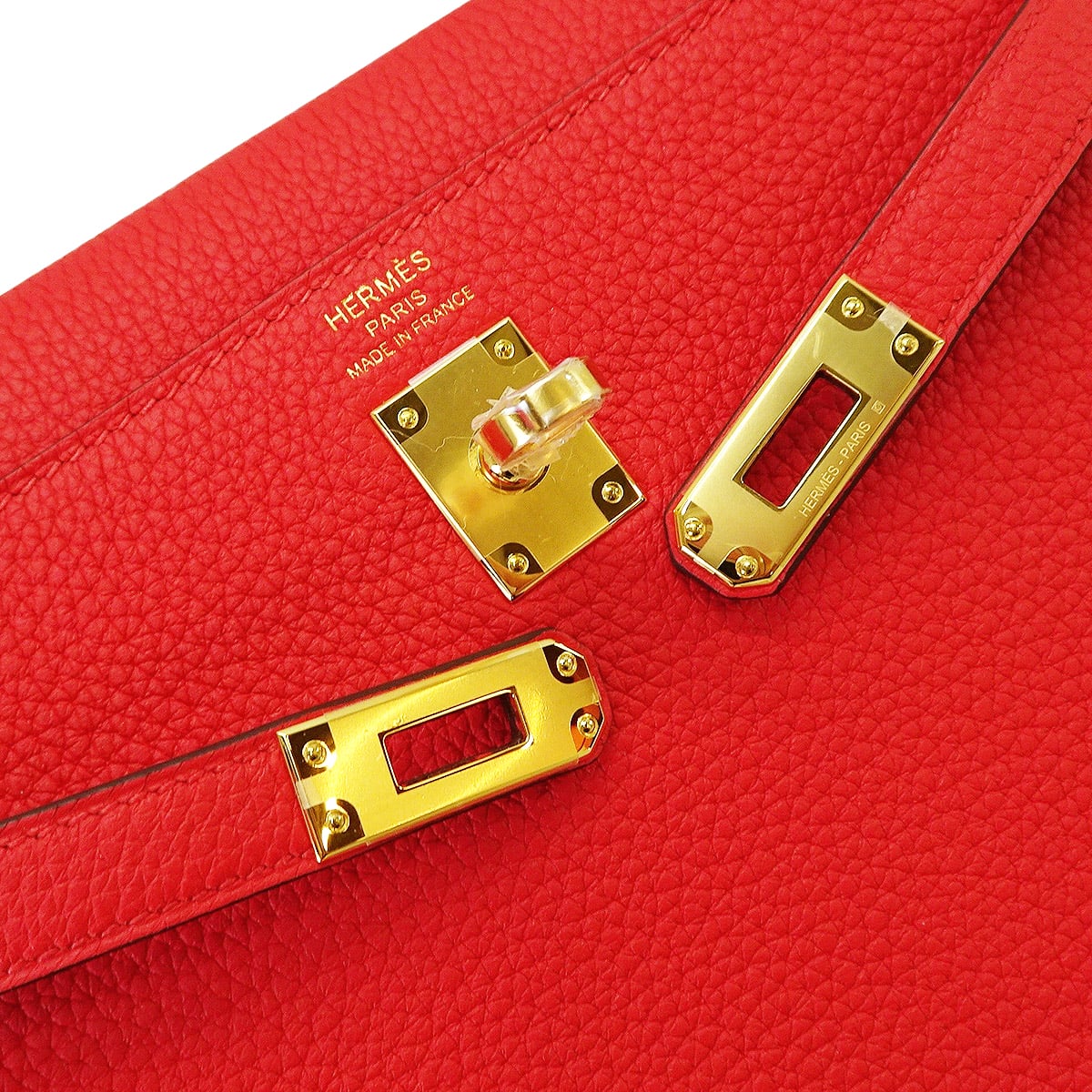 HERMES Shoulder bag Kelly25 Retourne Rouge de Coeur Veau Togo Gold HW Stamp K[BRAND NEW][Authentic]