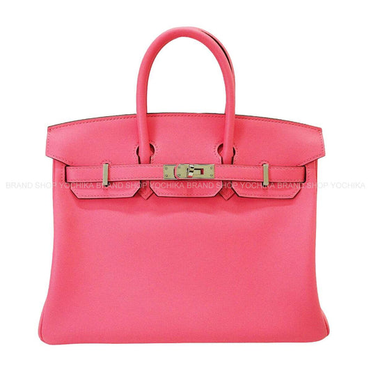 [Pre-loved] HERMES Handbag Birkin25 Rose Azalee Veau Swift Silver HW Stamp C[LIKE NEW][Authentic]