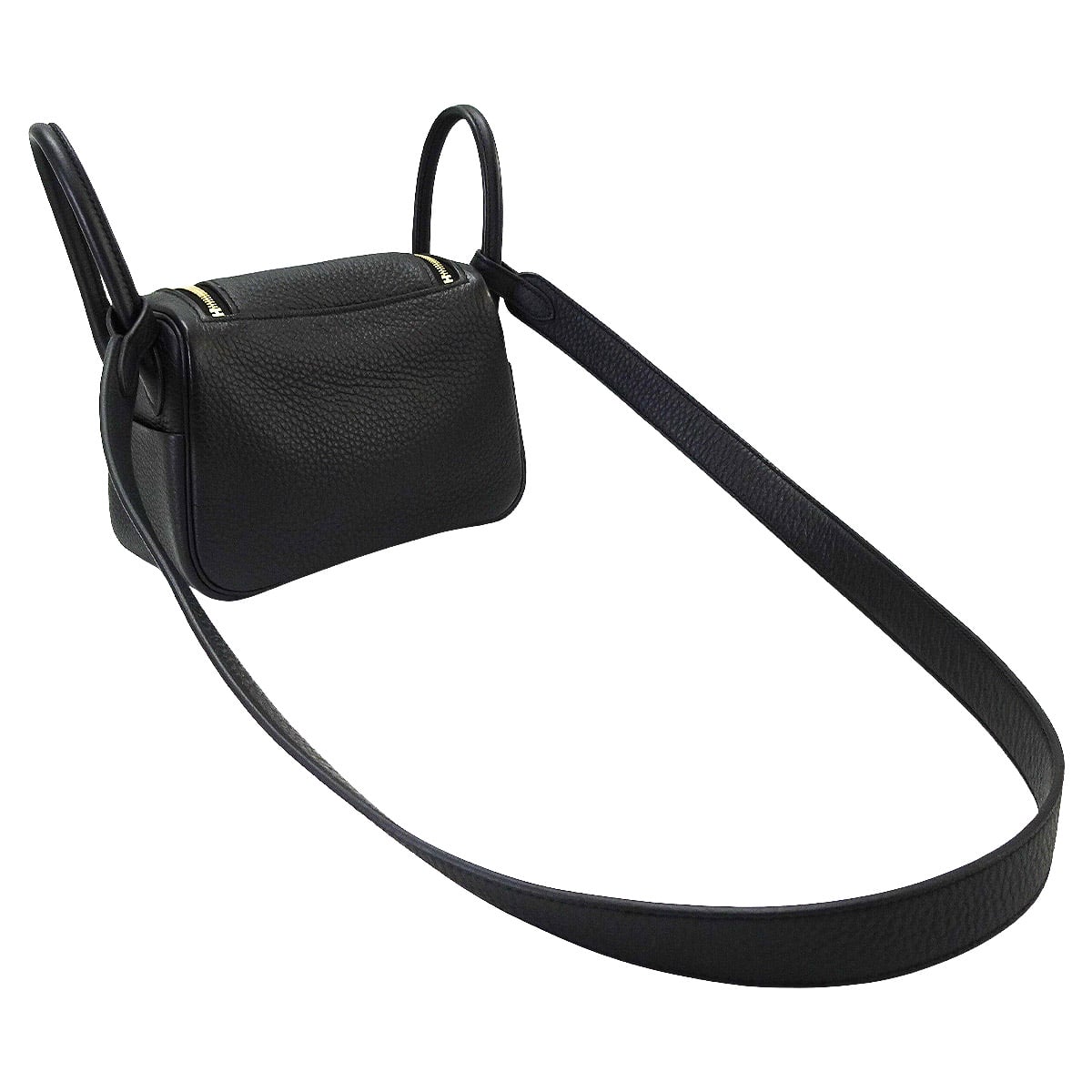 [Pre-loved] HERMES Shoulder bag Lindy mini 20 Noir (Black) Taurillon Clemence Gold HW Stamp K[LIKE NEW][Authentic]