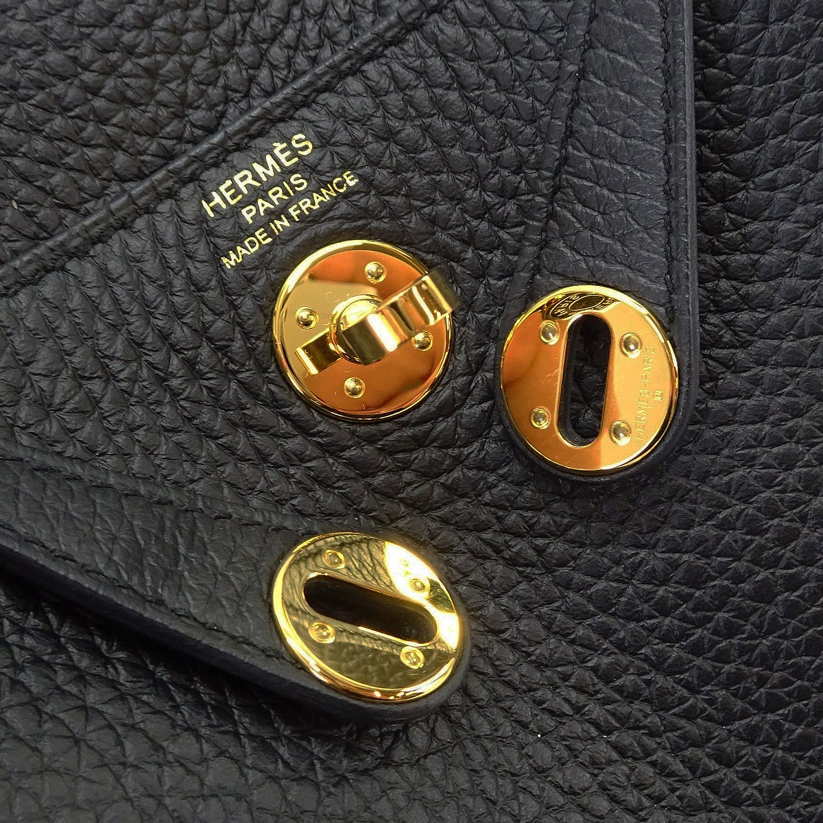 [Pre-loved] HERMES Shoulder bag Lindy mini 20 Noir (Black) Taurillon Clemence Gold HW Stamp K[LIKE NEW][Authentic]