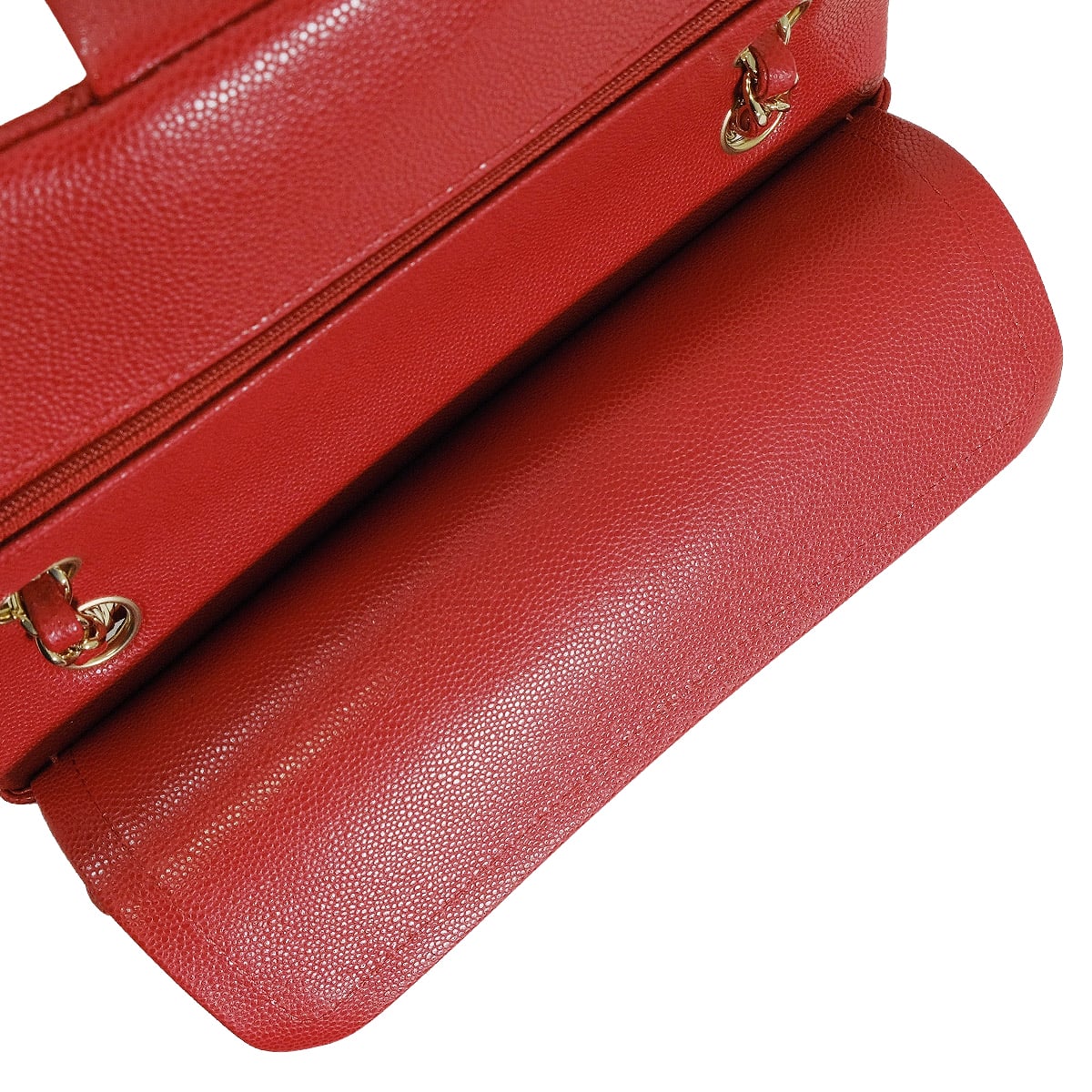 CHANEL Shoulder bag Matelasse 23 W Flap Red Graind Calf(Caviarskin) Champagne Gold HW A01113[EXCELLENT][Authentic]
