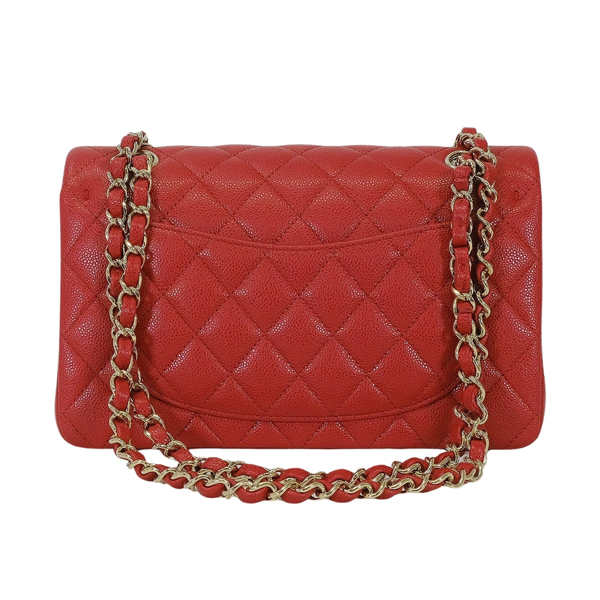 CHANEL Shoulder bag Matelasse 23 W Flap Red Graind Calf(Caviarskin) Champagne Gold HW A01113[EXCELLENT][Authentic]