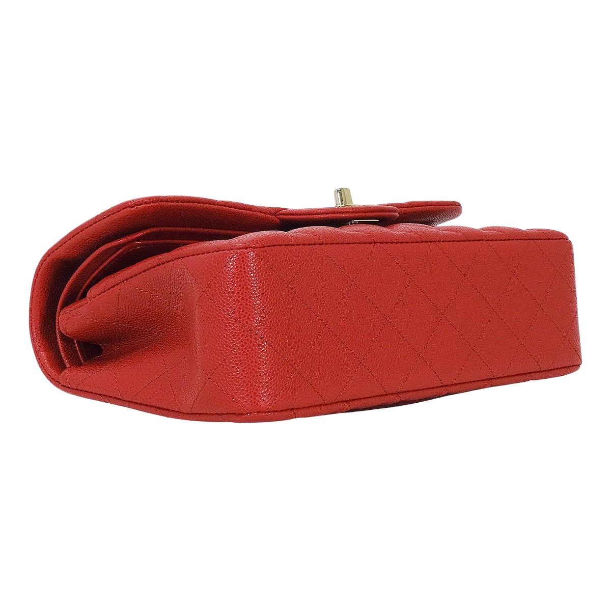 CHANEL Shoulder bag Matelasse 23 W Flap Red Graind Calf(Caviarskin) Champagne Gold HW A01113[EXCELLENT][Authentic]