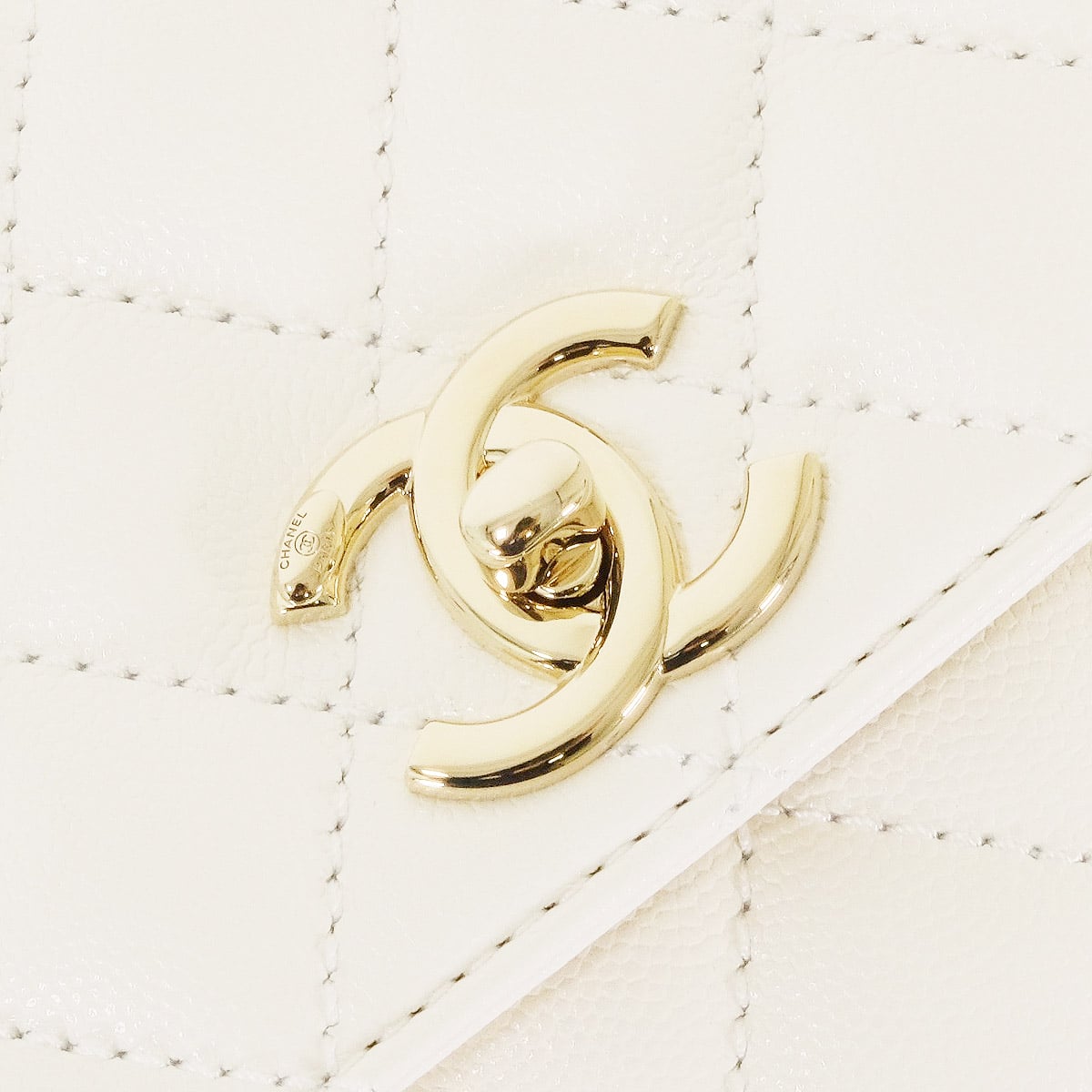 2026 SS Pre-Collection New CHANEL Shoulder bag Maxi Top Handle Flap Blanc (White) Graind Calf(Caviarskin) Champagne Gold HW AS6091[BRAND NEW][Authentic]