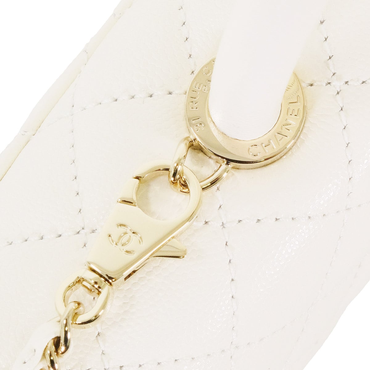 2026 SS Pre-Collection New CHANEL Shoulder bag Maxi Top Handle Flap Blanc (White) Graind Calf(Caviarskin) Champagne Gold HW AS6091[BRAND NEW][Authentic]