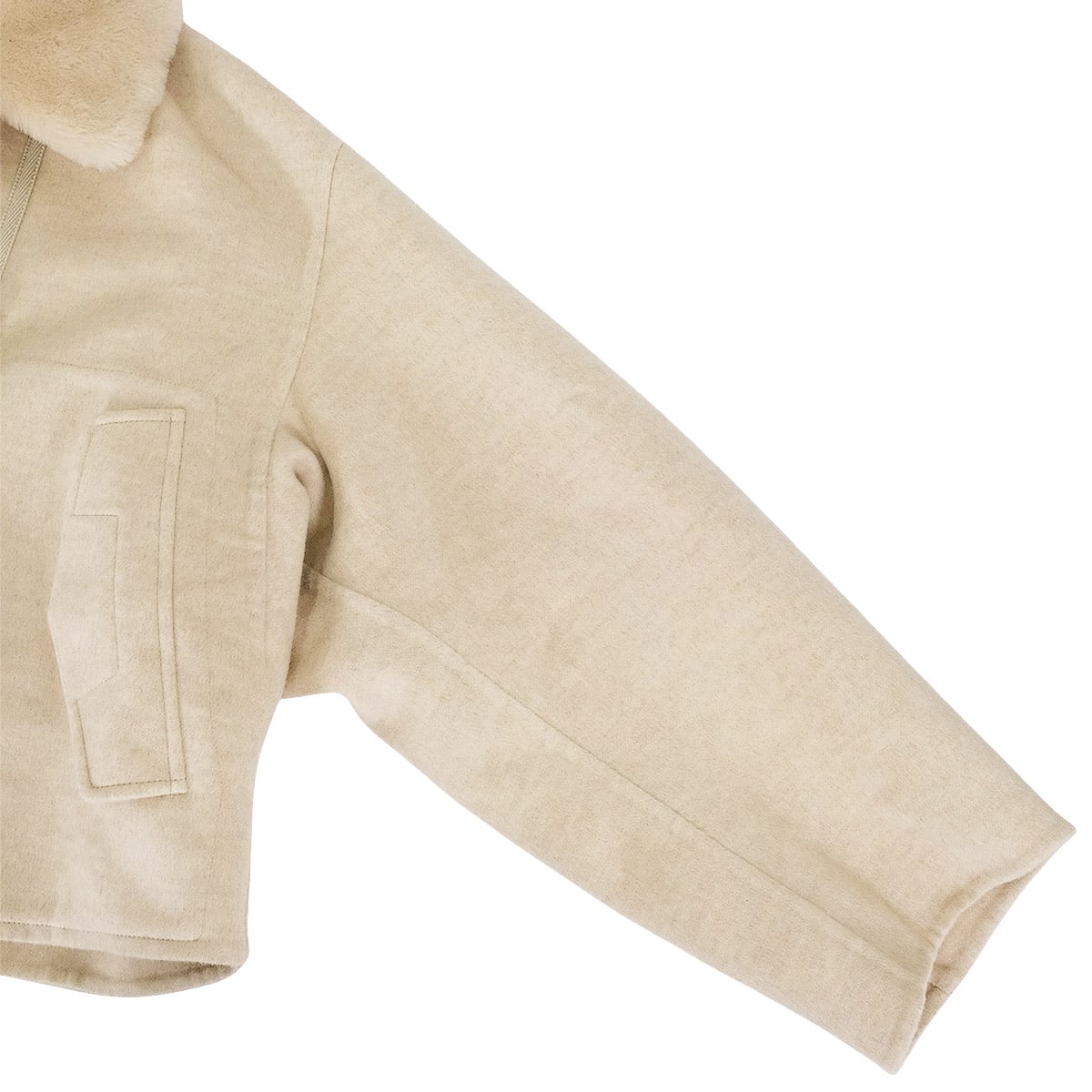 HERMES Double-face Crude Cell Short Coat Jacket with 3-Way LinerBeige Natural Cashmere100% #36 5H0287DB[BRAND NEW][Authentic]