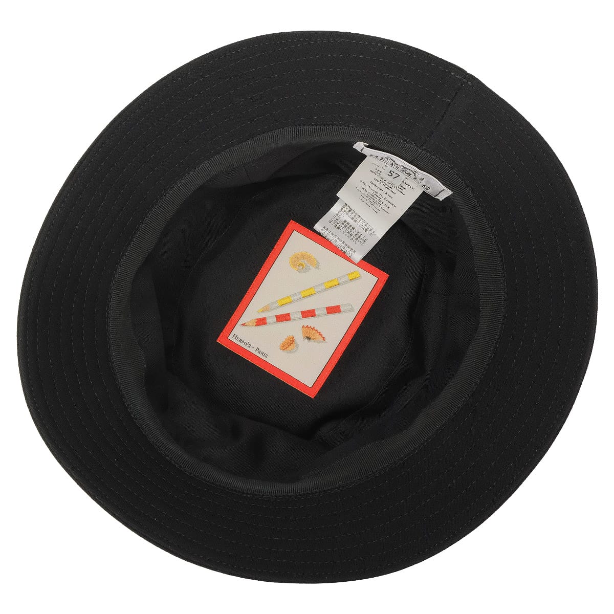 HERMES hat Calvi Milan Jersey Noir (Black) Reyon/Polyurethane[BRAND NEW][Authentic]