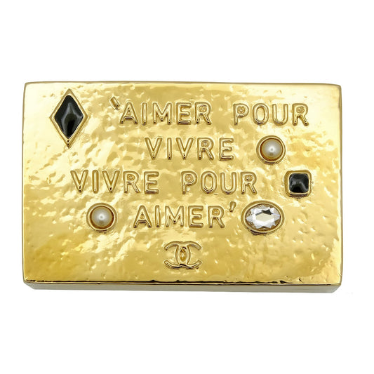 G26C 2025 HolidayGifts CHANEL Small Jewelry Case Pearl AIMER POUR VIVRE Gold Brass Gold HW[BRAND NEW][Authentic]