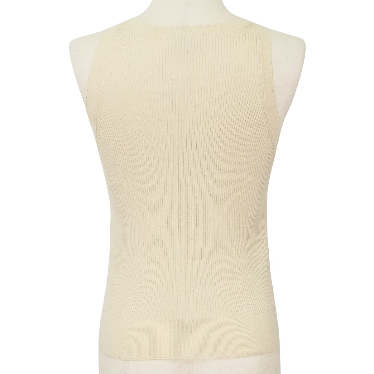 2026SS CHANEL Knit Tank top Coco Mark Beige Cotton P81326[BRAND NEW][Authentic]