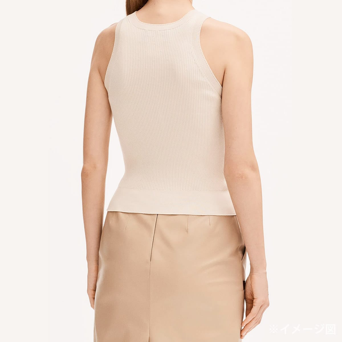 2026SS CHANEL Knit Tank top Coco Mark Beige Cotton P81326[BRAND NEW][Authentic]