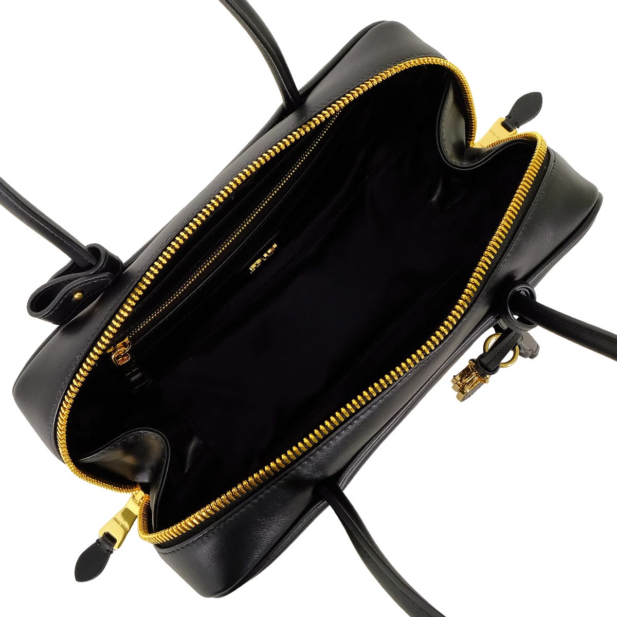 Miu Miu Handbag Beau Leather Small Noir (Black) Leather Gold HW 5BB173_2CRW_F0002_V_OTM[ALMOST NEW][Authentic]