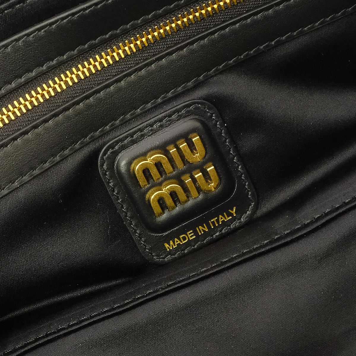 Miu Miu Handbag Beau Leather Small Noir (Black) Leather Gold HW 5BB173_2CRW_F0002_V_OTM[ALMOST NEW][Authentic]