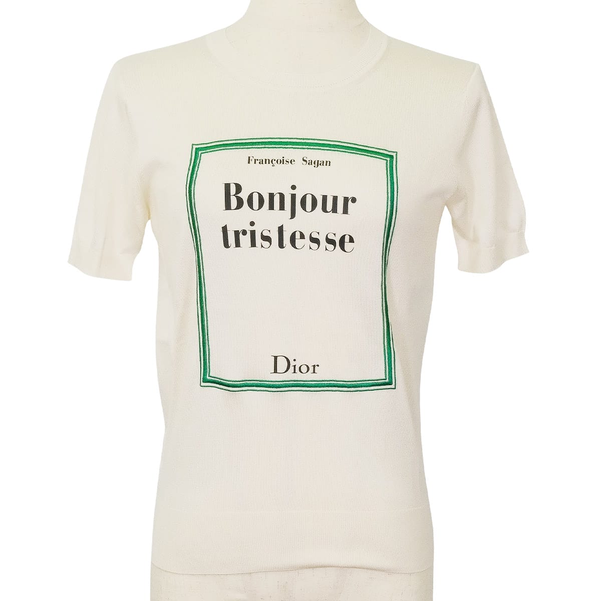 Dior Short sleeve t shirt Ladies Knit Sweater Book Cover Short sleeve Ivory Silk100% #36 624S24B6015_X0100[BRAND NEW][Authentic]
