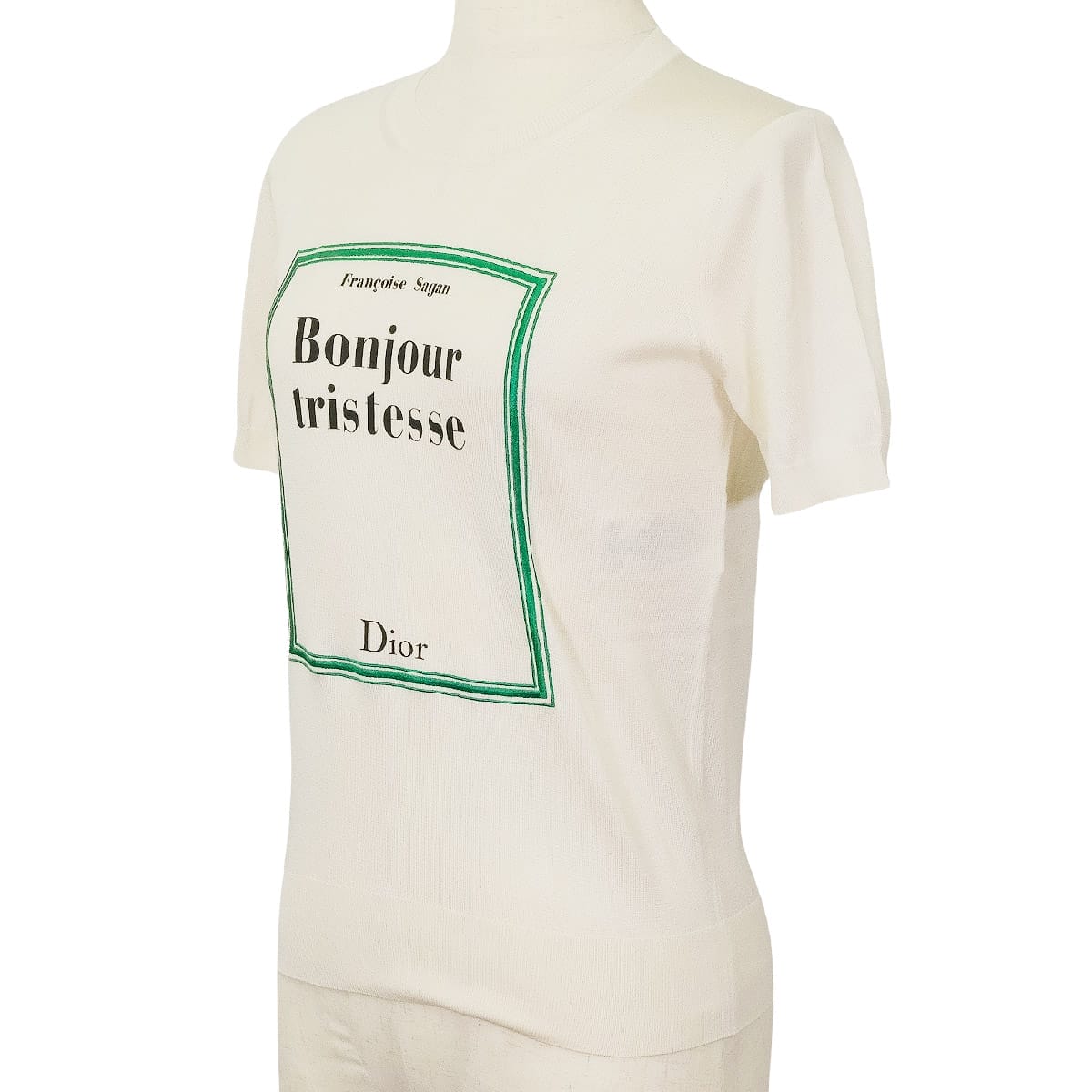 Dior Short sleeve t shirt Ladies Knit Sweater Book Cover Short sleeve Ivory Silk100% #36 624S24B6015_X0100[BRAND NEW][Authentic]