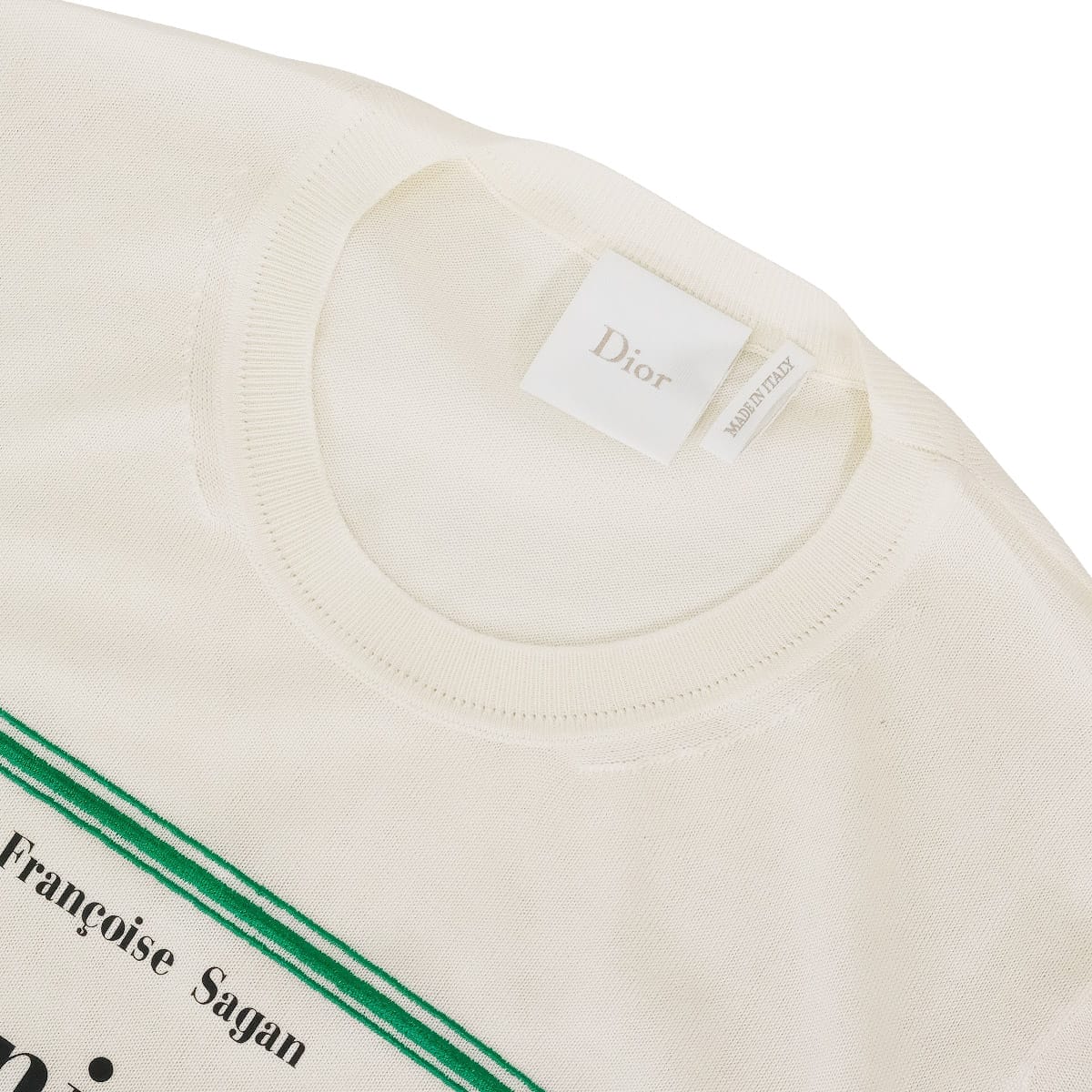 Dior Short sleeve t shirt Ladies Knit Sweater Book Cover Short sleeve Ivory Silk100% #36 624S24B6015_X0100[BRAND NEW][Authentic]