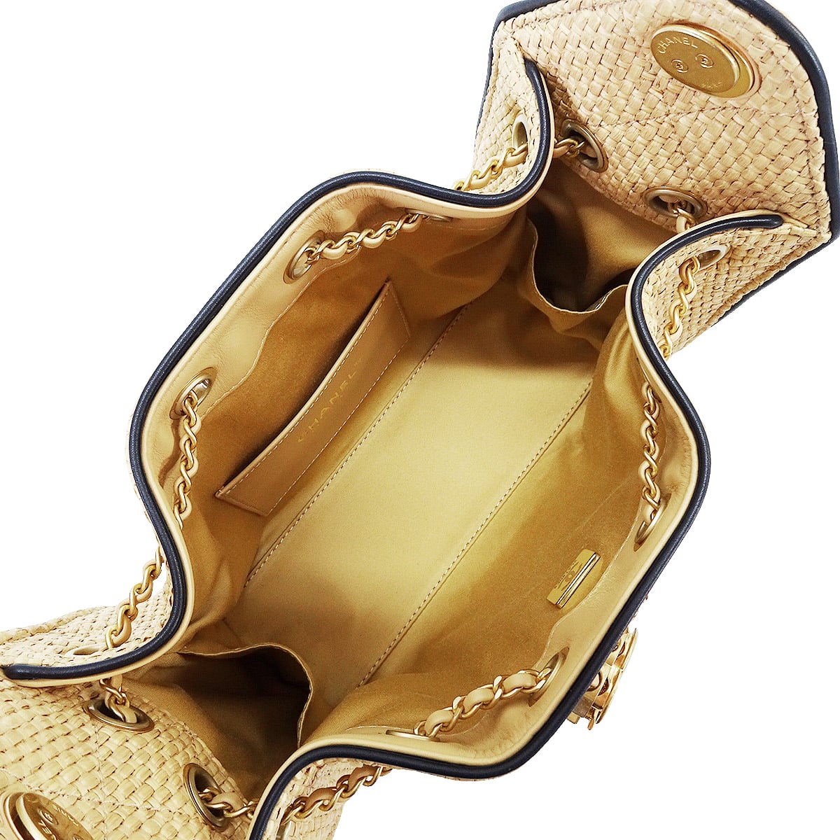 CHANEL Shoulder bag 25 Mini handbag Beige/Noir (Black) Braided raffia/calfskin/effect canvas Gold HW AS5631[BRAND NEW][Authentic]