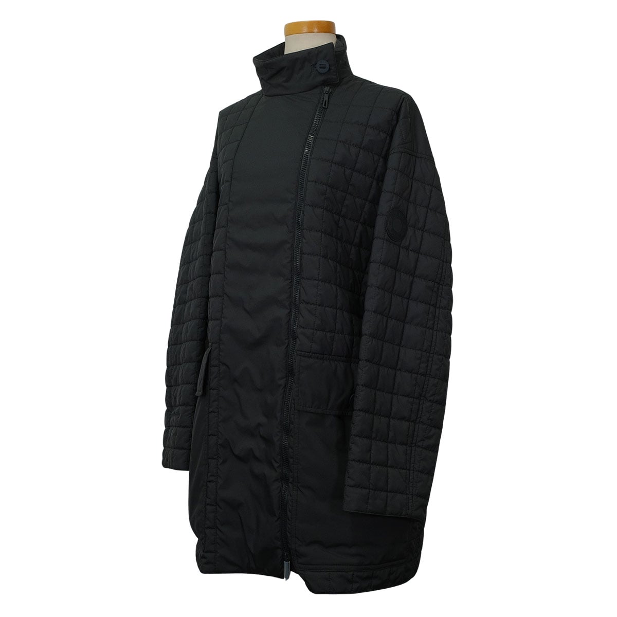 2025AW HERMES Quilted coat with Clou de Selle button Noir (Black) Polyester #38[EXCELLENT][Authentic]