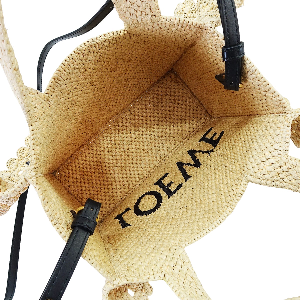 [Pre-loved] LOEWE Shoulder bag Fun Tote Small Frill Naturel Raffia ALF1859X25[LIKE NEW][Authentic]