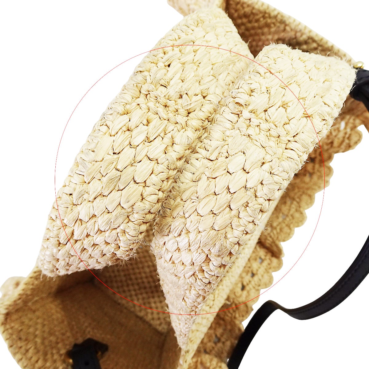 [Pre-loved] LOEWE Shoulder bag Fun Tote Small Frill Naturel Raffia ALF1859X25[LIKE NEW][Authentic]