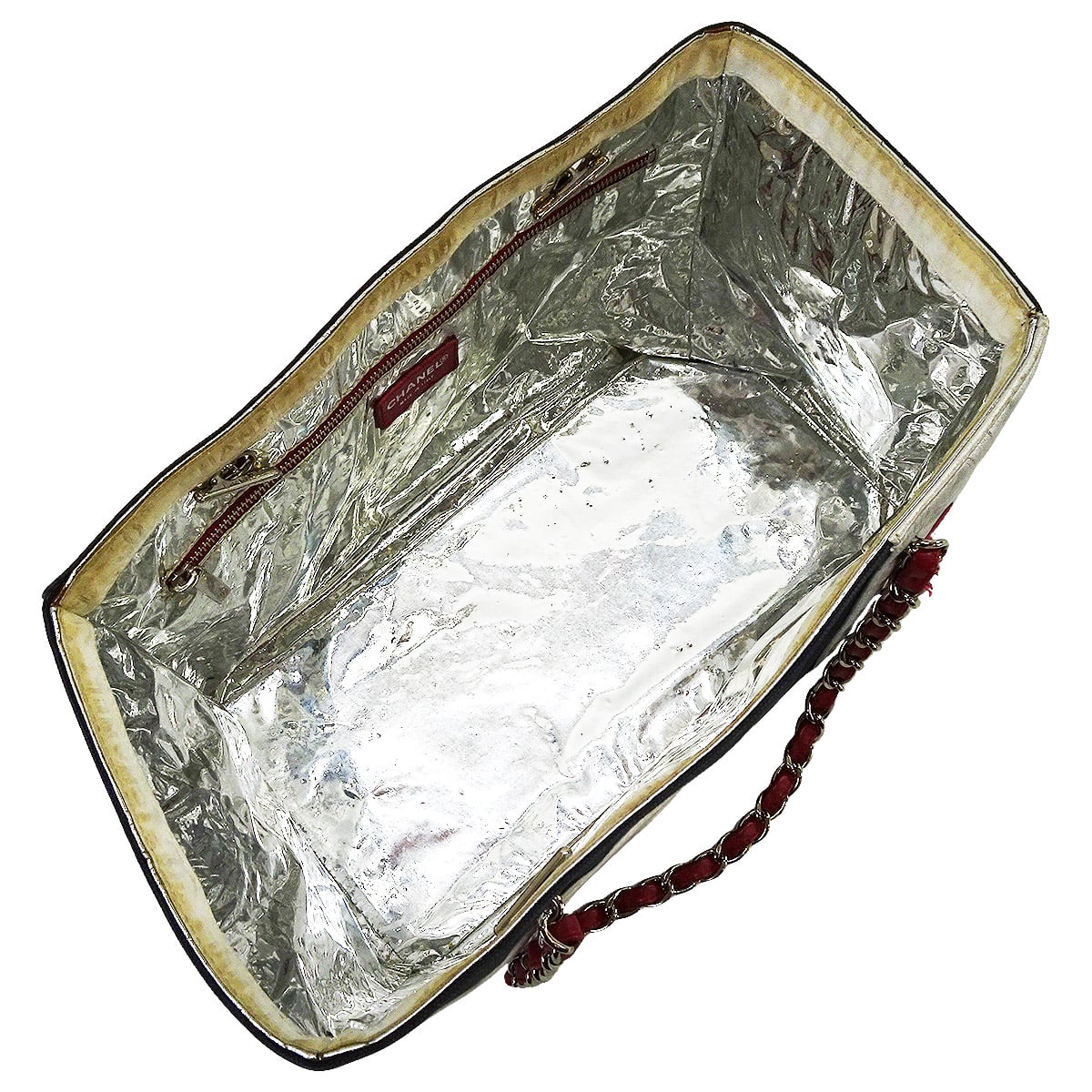 [Pre-loved] CHANEL tote bag No.5 Navy/Silver/Red Canvas/Lambskin Silver HW A18644[USED AB][Authentic]