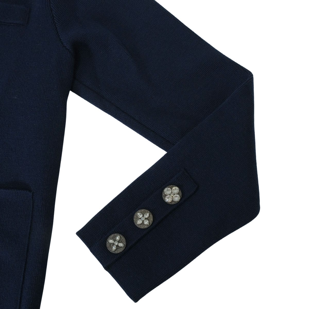 2024SS LOUIS VUITTON Cardigan with Jewel Button Navy Wool #S Silver HW 1AFIUK[EXCELLENT][Authentic]