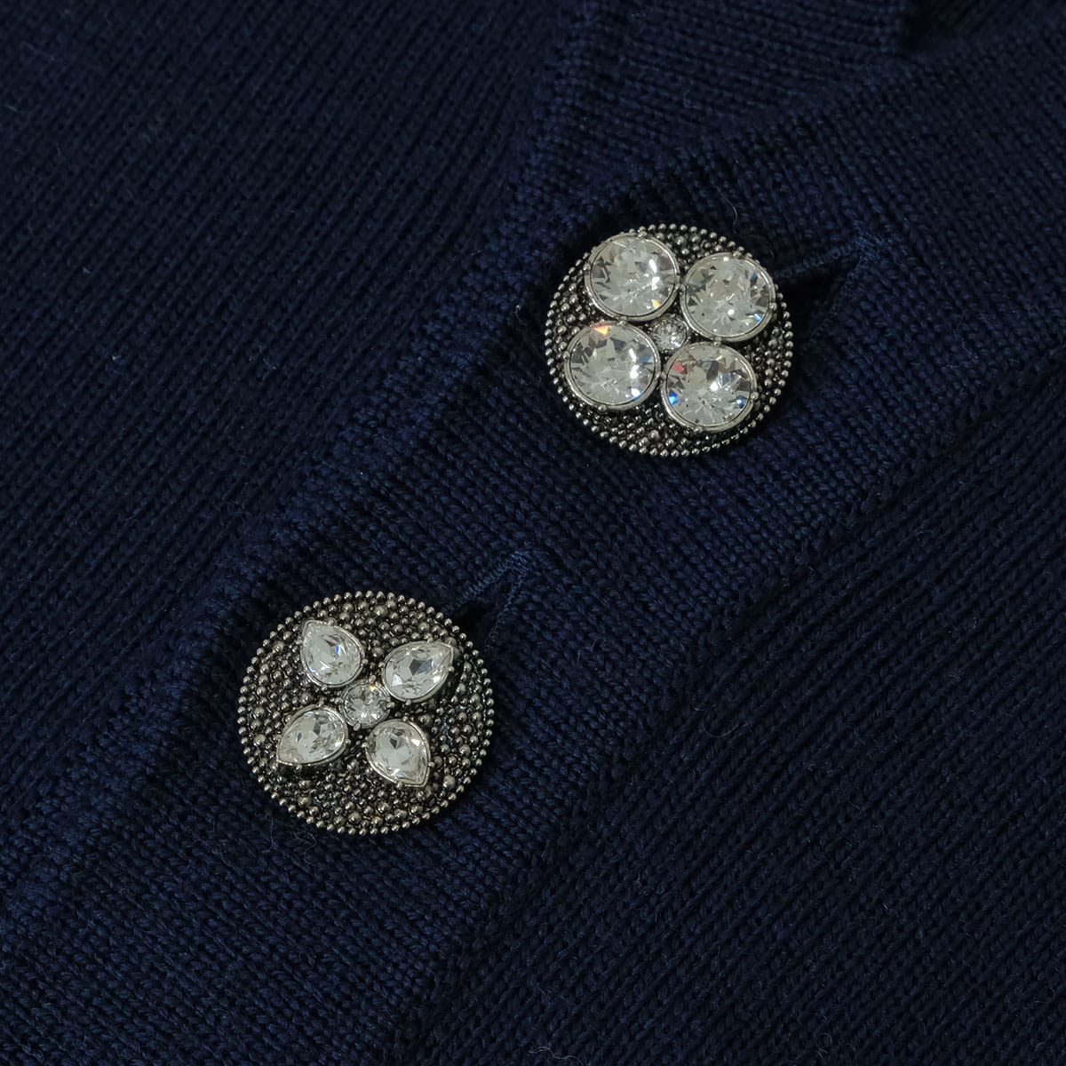 2024SS LOUIS VUITTON Cardigan with Jewel Button Navy Wool #S Silver HW 1AFIUK[EXCELLENT][Authentic]