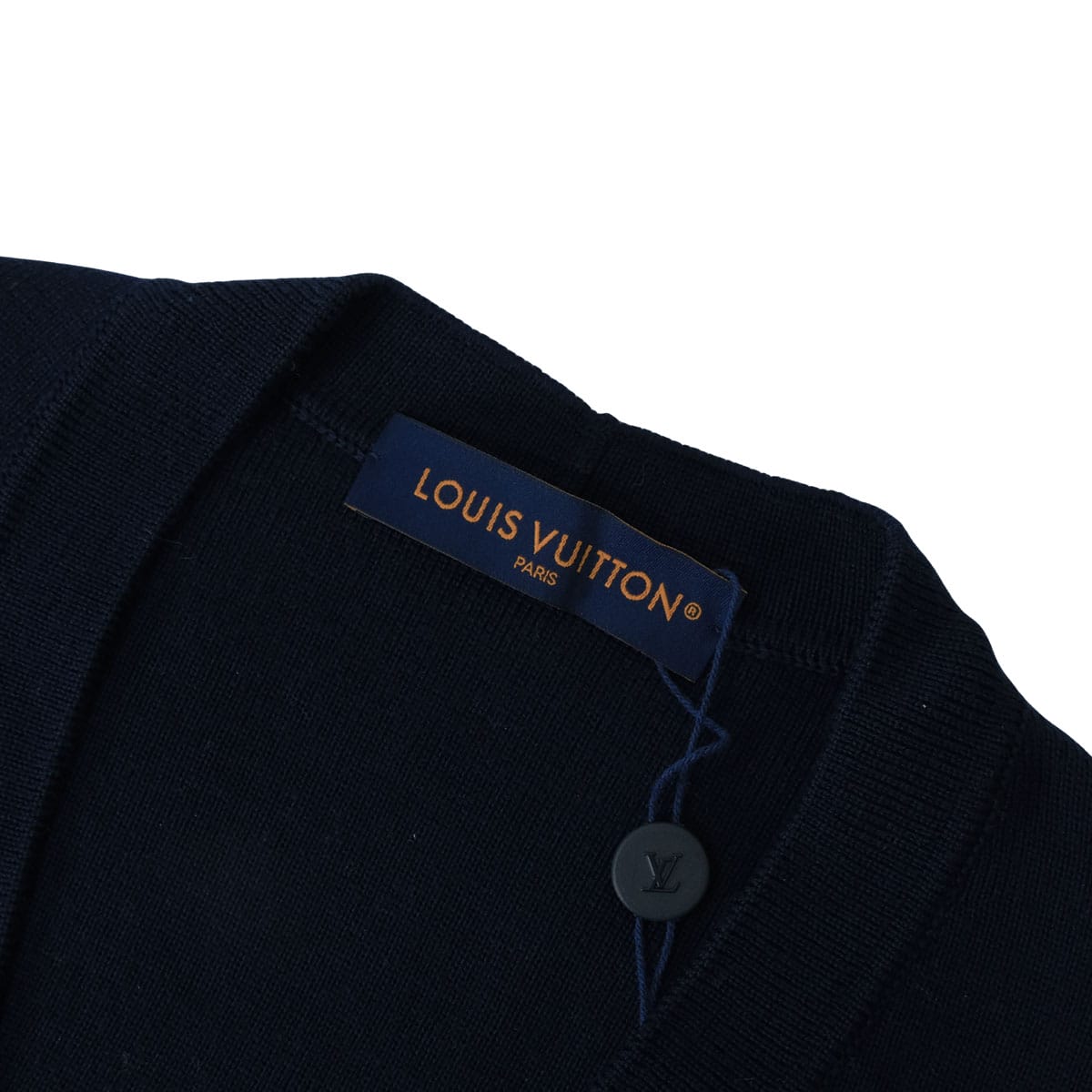 2024SS LOUIS VUITTON Cardigan with Jewel Button Navy Wool #S Silver HW 1AFIUK[EXCELLENT][Authentic]