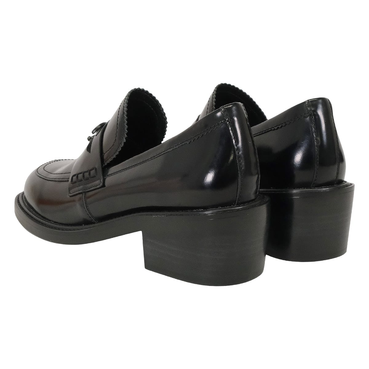 [Pre-loved] CHANEL loafers COCO mark So Black Platform Noir (Black) Calfskin #42[LIKE NEW][Authentic]