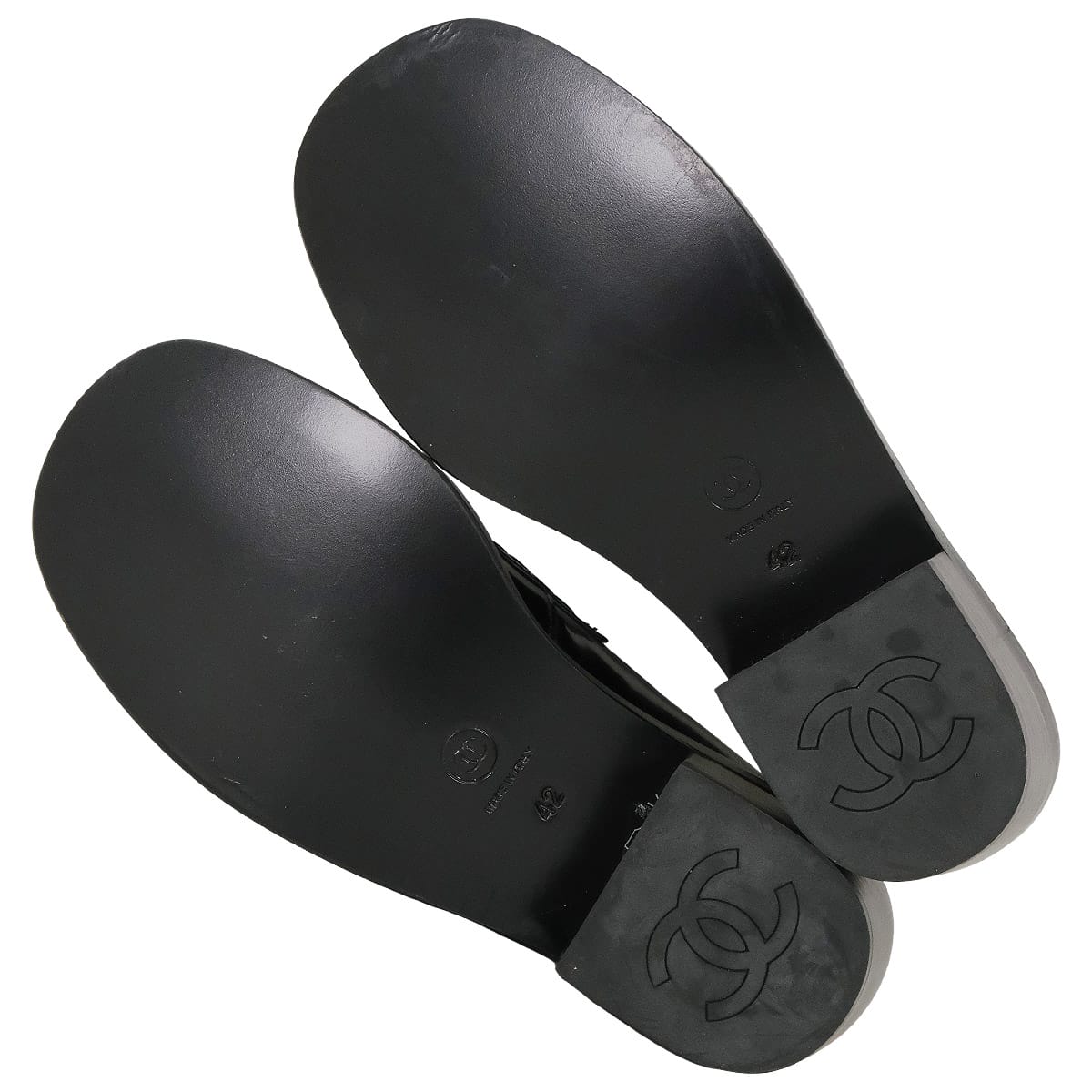 [Pre-loved] CHANEL loafers COCO mark So Black Platform Noir (Black) Calfskin #42[LIKE NEW][Authentic]