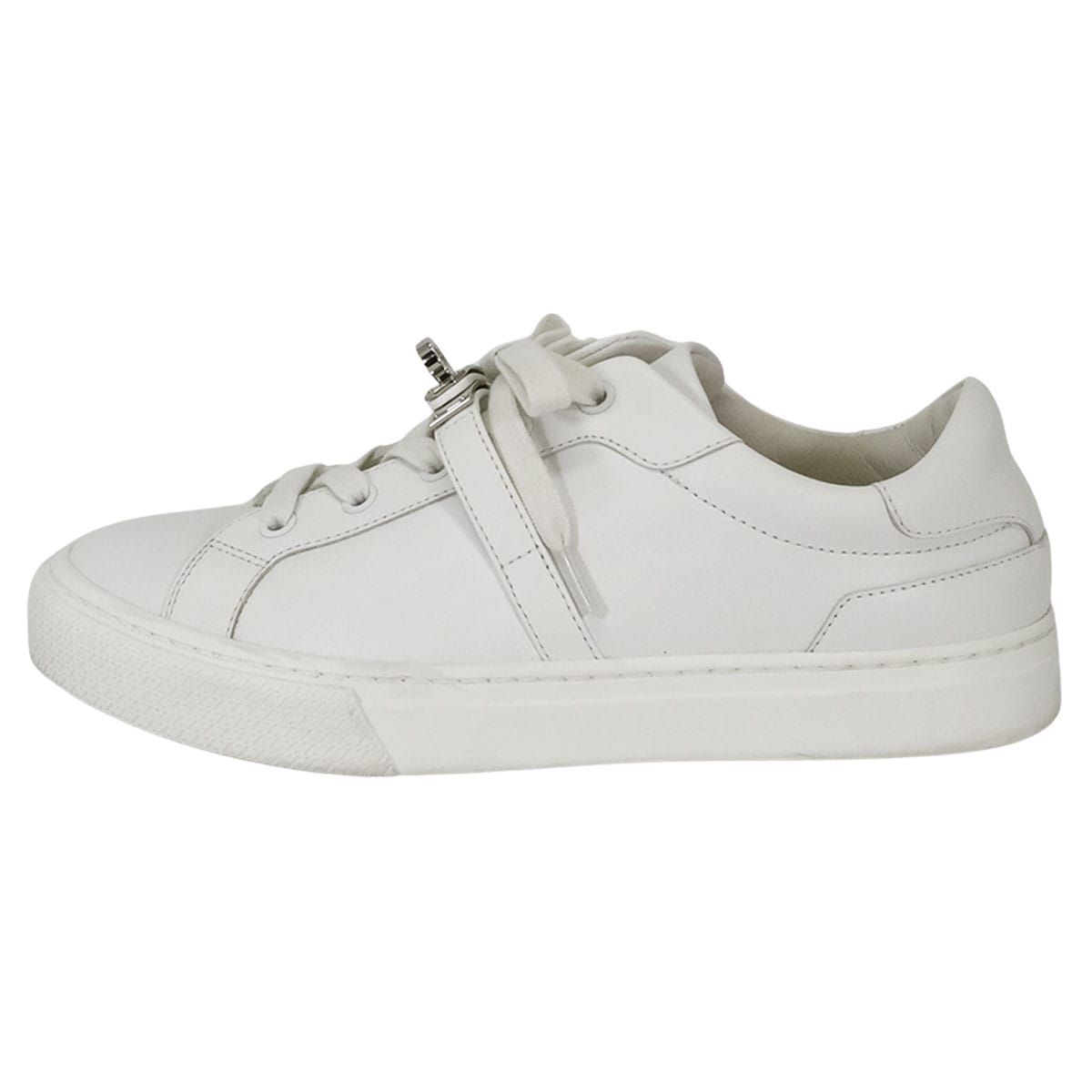[Pre-loved] HERMES sneakers Day Blanc (White) Calfskin #37 Silver HW[LIKE NEW][Authentic]