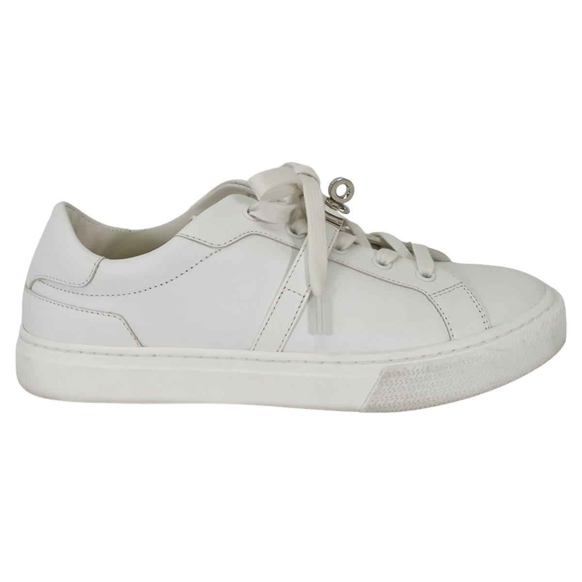 [Pre-loved] HERMES sneakers Day Blanc (White) Calfskin #37 Silver HW[LIKE NEW][Authentic]