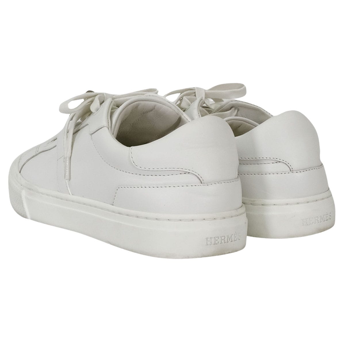 [Pre-loved] HERMES sneakers Day Blanc (White) Calfskin #37 Silver HW[LIKE NEW][Authentic]