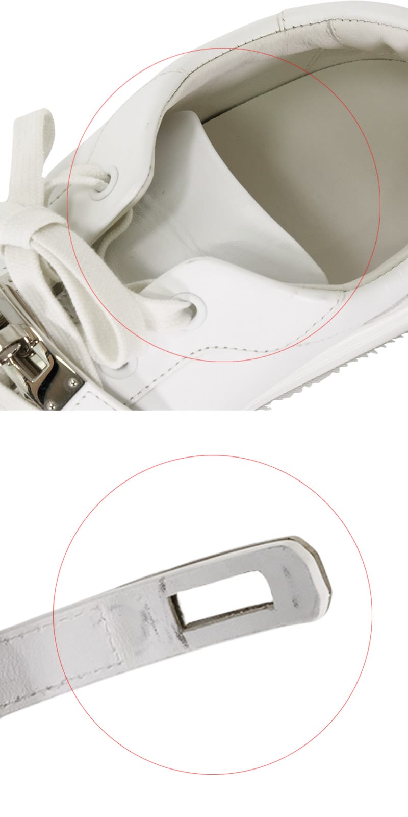 [Pre-loved] HERMES sneakers Day Blanc (White) Calfskin #37 Silver HW[LIKE NEW][Authentic]
