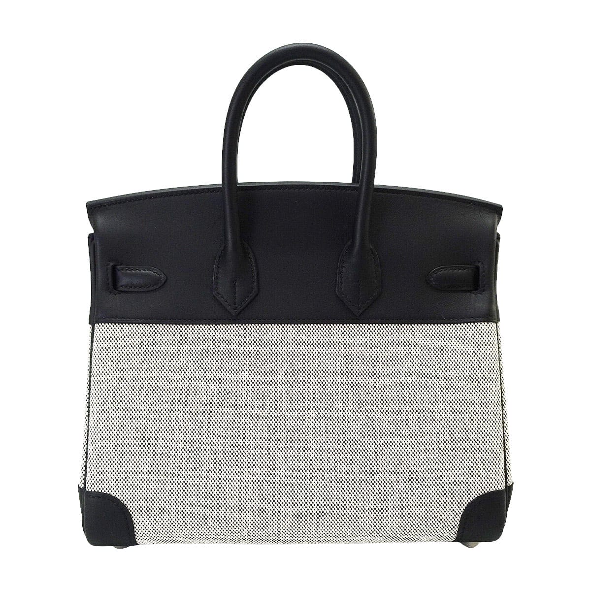 HERMES Handbag Birkin25 Noir (Black) Veau Swift/Toile H Silver HW Stamp K[BRAND NEW][Authentic]