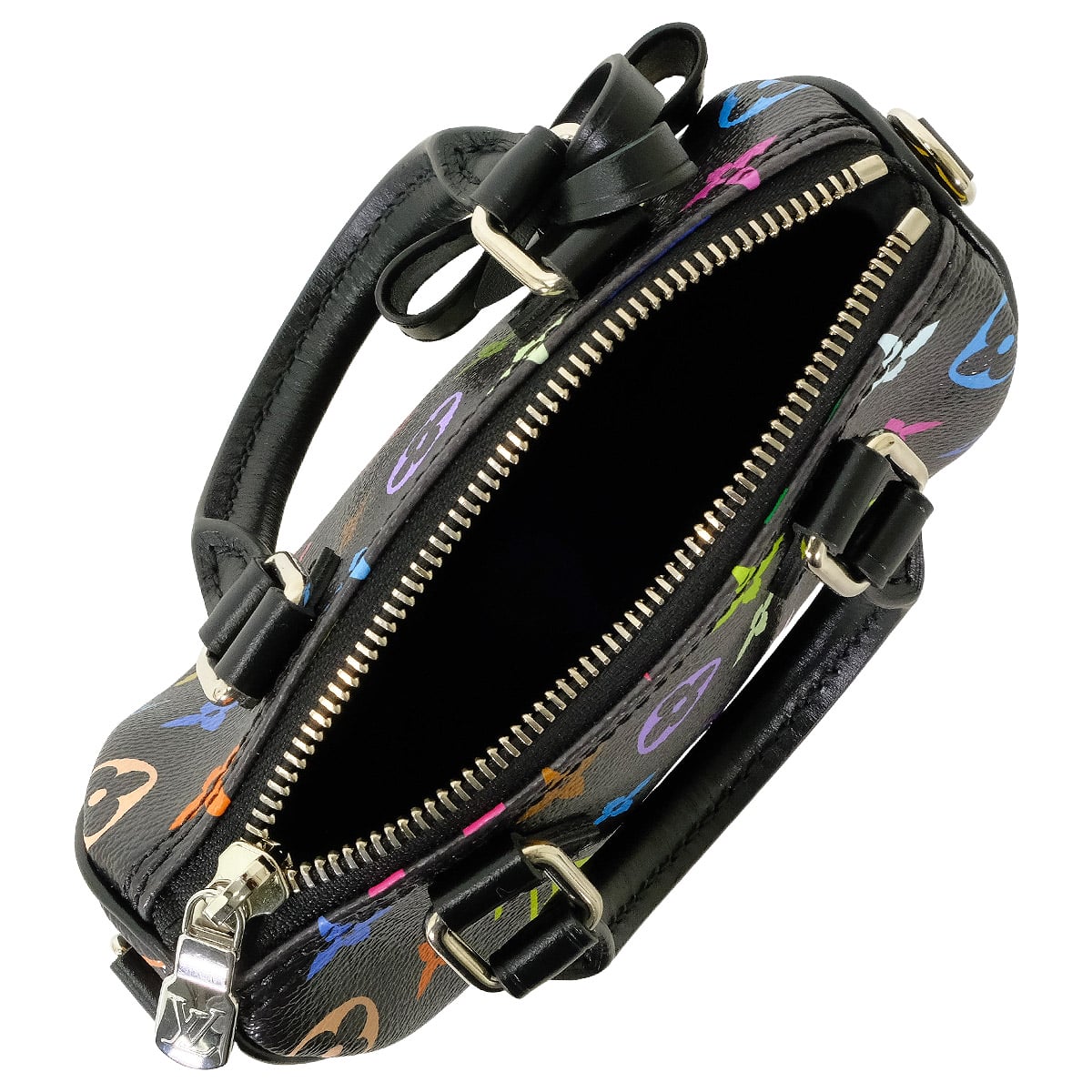 2025Limited LOUIS VUITTON Handbag LV×TM Murakami Takashi Nano Speedy Bandouliere Noir (Black)/Multicolor Monogram Canvas Silver HW M13406[BRAND NEW][Authentic]