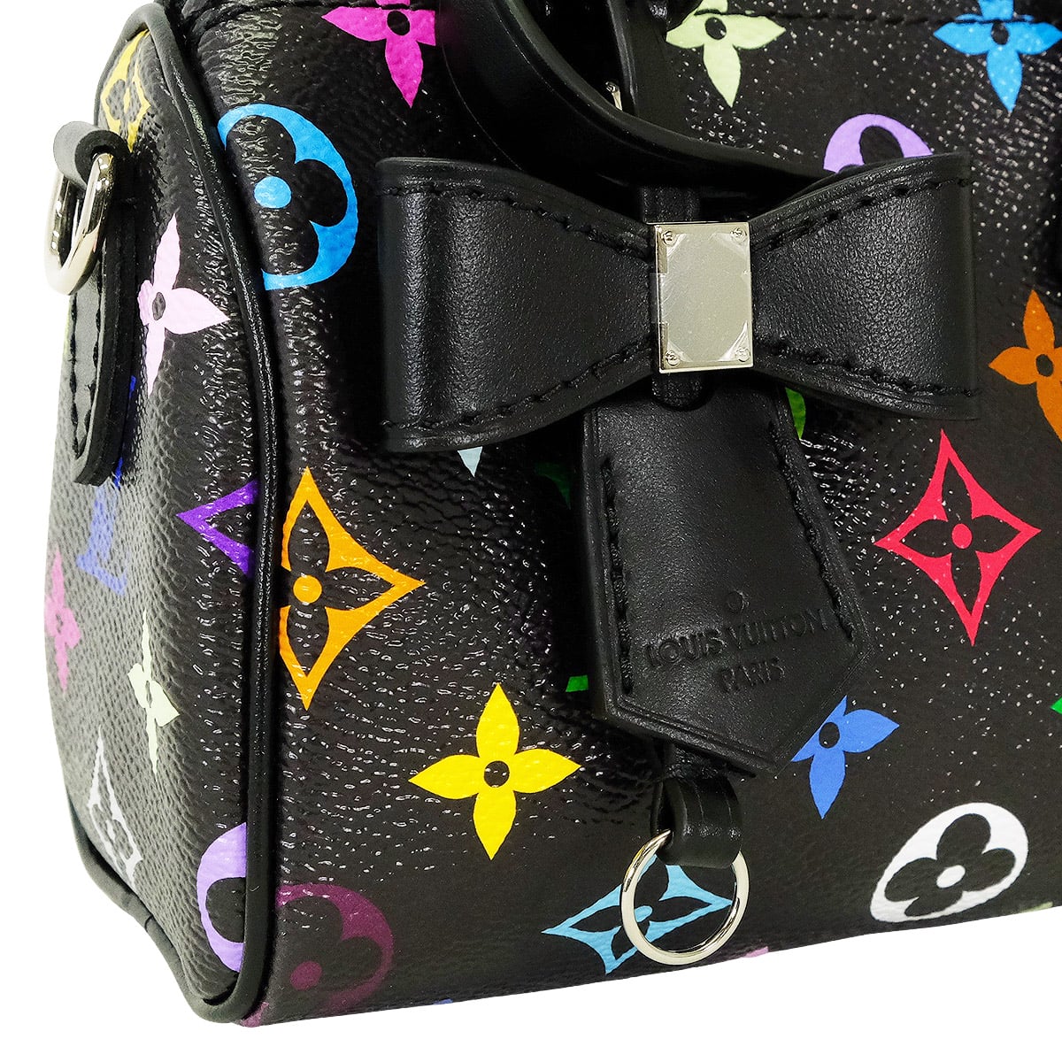 2025Limited LOUIS VUITTON Handbag LV×TM Murakami Takashi Nano Speedy Bandouliere Noir (Black)/Multicolor Monogram Canvas Silver HW M13406[BRAND NEW][Authentic]