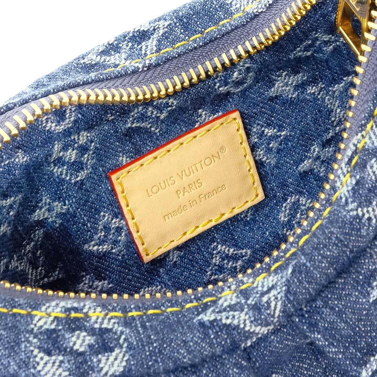 2025SS limited LOUIS VUITTON Shoulder bag Pochette Valet Blue Monogram Denim Champagne Gold HW M13571[EXCELLENT][Authentic]