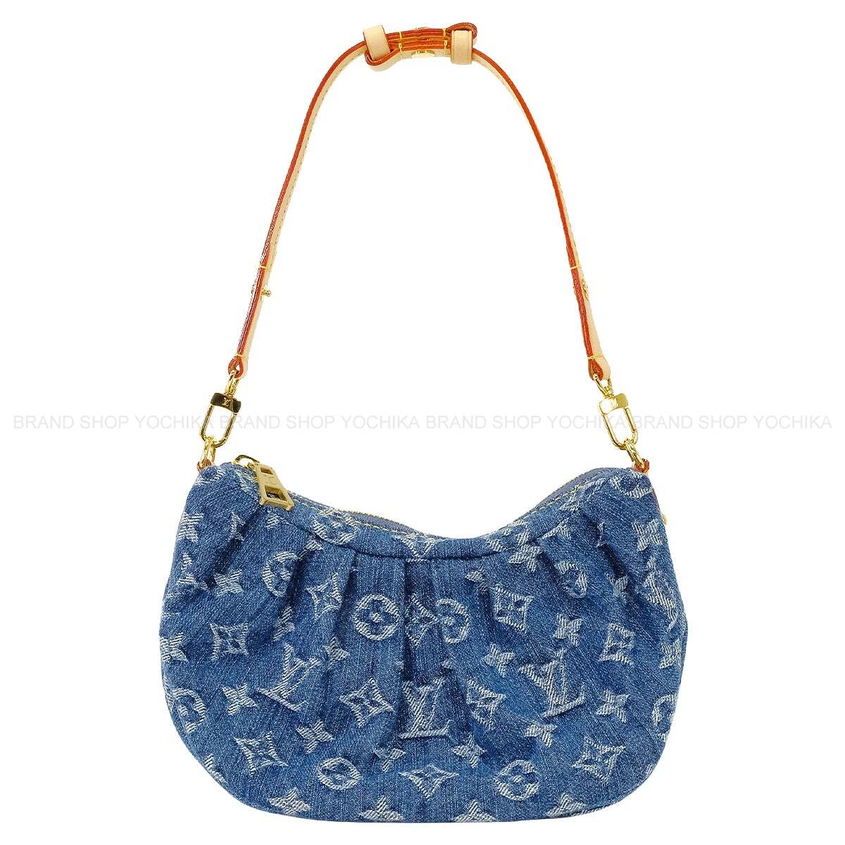 2025SS limited LOUIS VUITTON Shoulder bag Pochette Valet Blue Monogram Denim Champagne Gold HW M13571[EXCELLENT][Authentic]