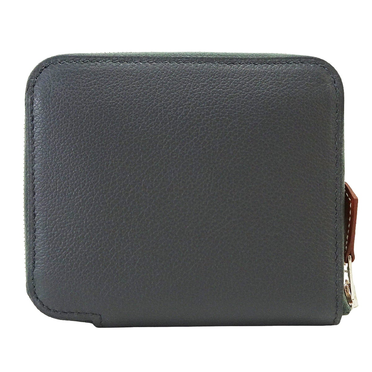 HERMES Bi-fold wallet Azap Silk'in Compact Faubourg Rainbow Gris Misty/Beige Marfa/Prunoir Evercolor/Veau Barenia/Silk Silver HW Stamp W[EXCELLENT][Authentic]