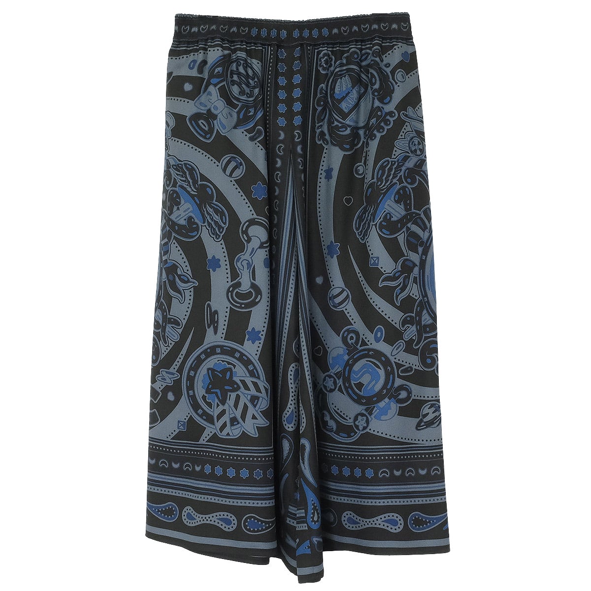 2026SS HERMES Pants Short Candy Libris Bandana Print Noir (Black)Reglisse Silk100% #36 5H0439DJ[BRAND NEW][Authentic]