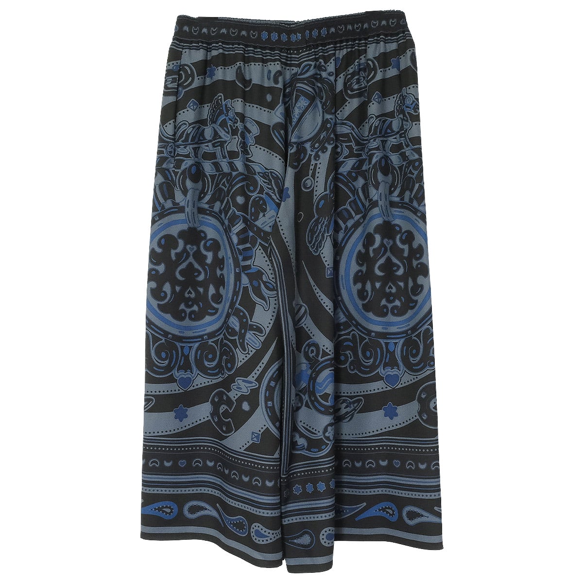 2026SS HERMES Pants Short Candy Libris Bandana Print Noir (Black)Reglisse Silk100% #36 5H0439DJ[BRAND NEW][Authentic]