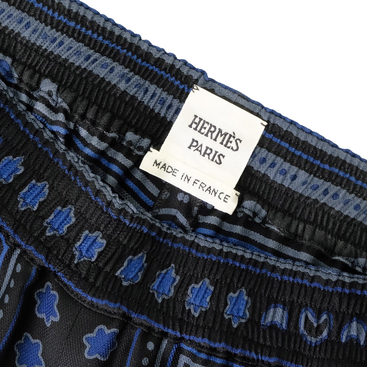2026SS HERMES Pants Short Candy Libris Bandana Print Noir (Black)Reglisse Silk100% #36 5H0439DJ[BRAND NEW][Authentic]