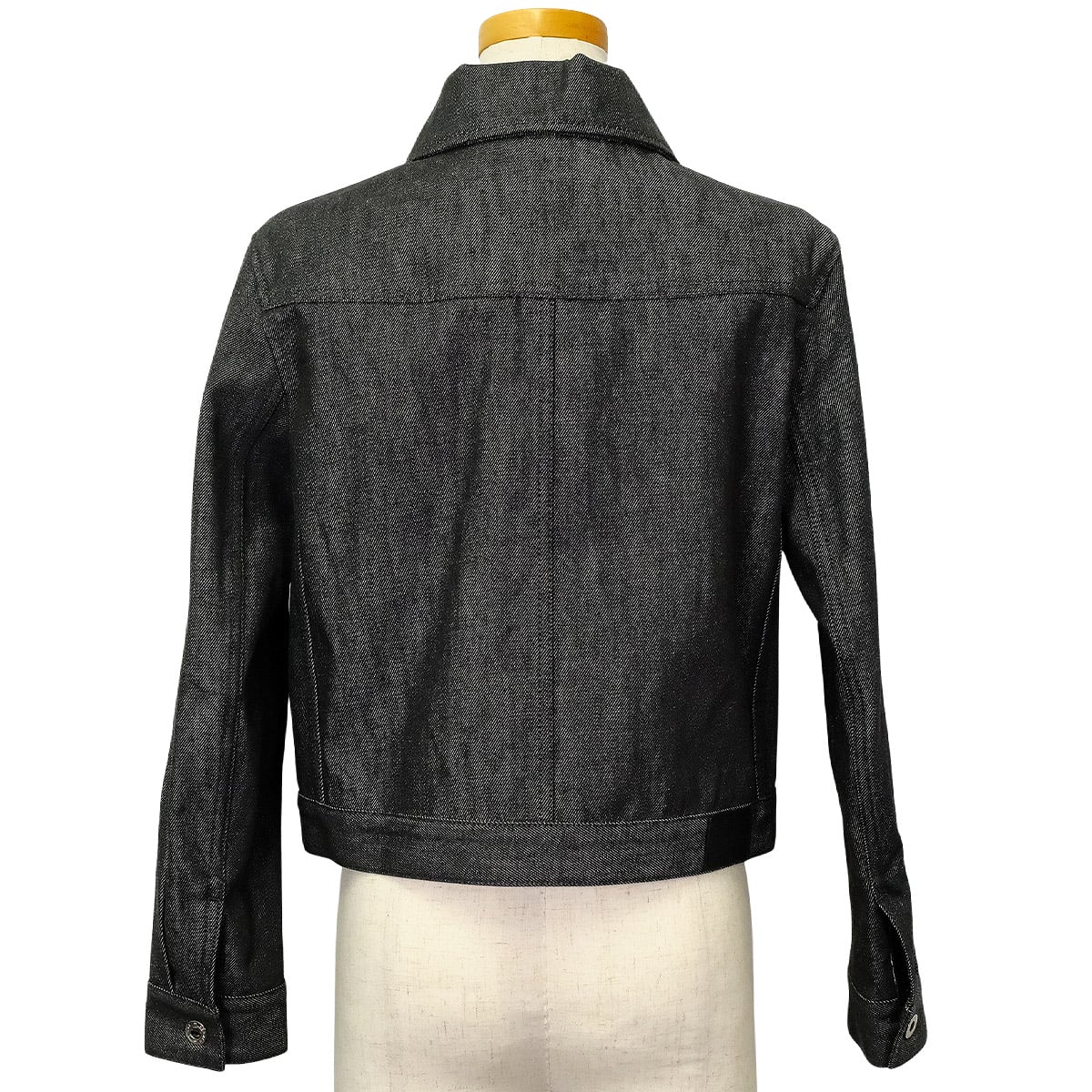 HERMES Denim jacket Ladies Crew de Sel Sellier ButtonGris/Charbon Cotton #38 5H0258DI[BRAND NEW][Authentic]